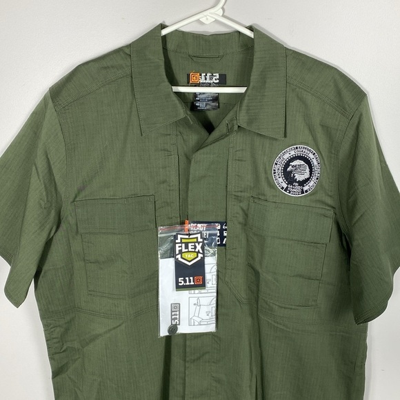 5.11 Tactical Men's Flex-tac TDU Green Ripstop Short Sleeve Shirt size XL - Picture 3 of 12